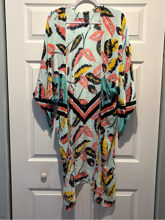 Express Other - Express tropical leaf print kimono duster cardigan coverup summer bright OS